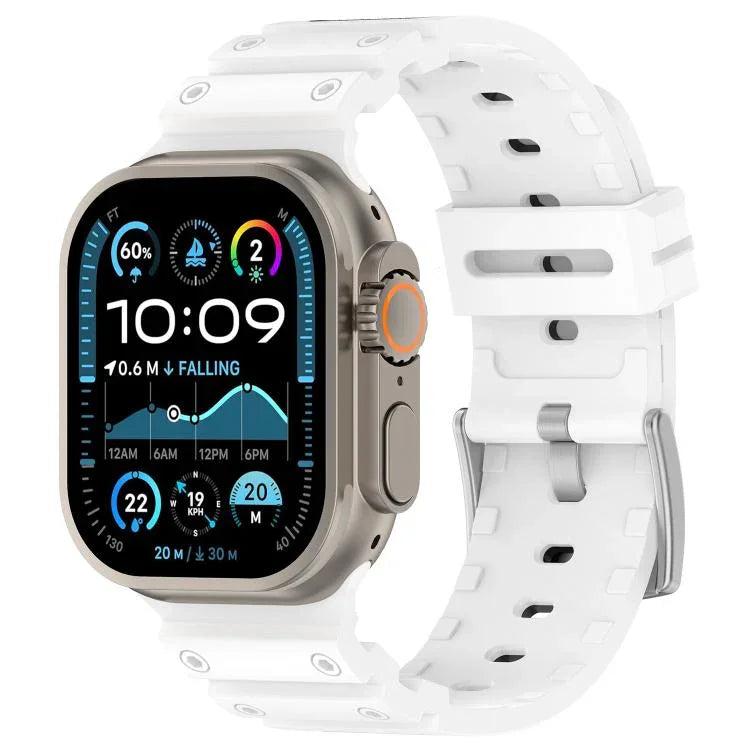 ダイヤモンドテクスチャーツートンカラーシリコンウォッチバンド、Apple Watch 46mm / 49mm / 45mm / 44mm 用