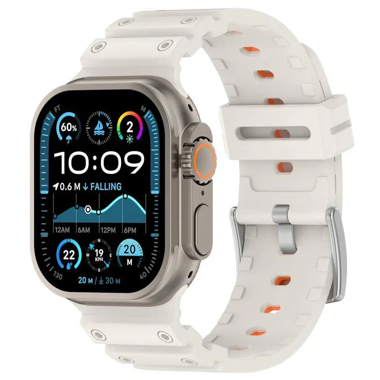 ダイヤモンドテクスチャーツートンカラーシリコンウォッチバンド、Apple Watch 46mm / 49mm / 45mm / 44mm 用