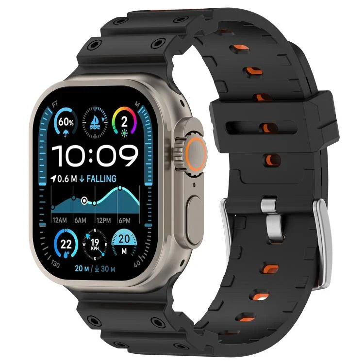 ダイヤモンドテクスチャーツートンカラーシリコンウォッチバンド、Apple Watch 46mm / 49mm / 45mm / 44mm 用