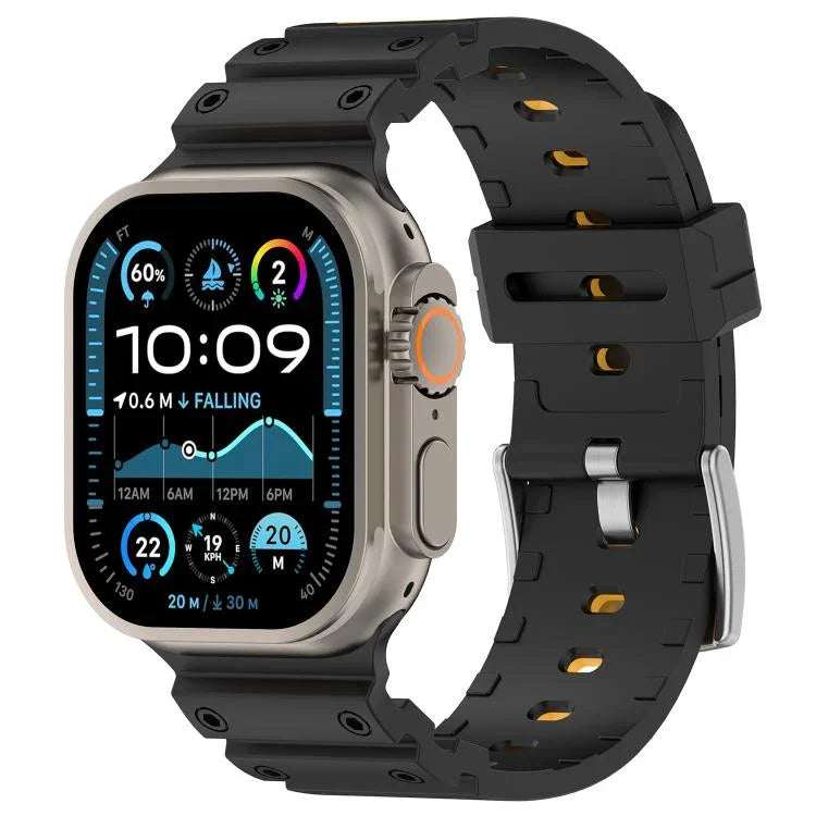 ダイヤモンドテクスチャーツートンカラーシリコンウォッチバンド、Apple Watch 46mm / 49mm / 45mm / 44mm 用