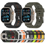 ダイヤモンドテクスチャーツートンカラーシリコンウォッチバンド、Apple Watch 46mm / 49mm / 45mm / 44mm 用