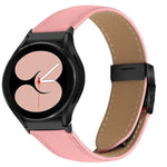 クイックリリース ライチテクスチャー ブラック タートルバックバックル レザー時計バンド、Samsung Galaxy Watch 7 40 / 44mm 用