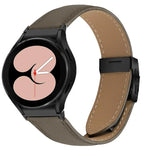 クイックリリース ライチテクスチャー ブラック タートルバックバックル レザー時計バンド、Samsung Galaxy Watch 7 40 / 44mm 用