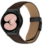 クイックリリース ライチテクスチャー ブラック タートルバックバックル レザー時計バンド、Samsung Galaxy Watch 7 40 / 44mm 用