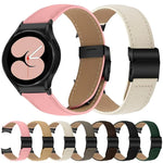 クイックリリース ライチテクスチャー ブラック タートルバックバックル レザー時計バンド、Samsung Galaxy Watch 7 40 / 44mm 用