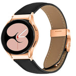 ライチテクスチャー ローズゴールド タートルバックバックル レザー時計バンド、Samsung Galaxy Watch 7 40 / 44mm 用
