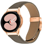 ライチテクスチャー ローズゴールド タートルバックバックル レザー時計バンド、Samsung Galaxy Watch 7 40 / 44mm 用