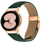 ライチテクスチャー ローズゴールド タートルバックバックル レザー時計バンド、Samsung Galaxy Watch 7 40 / 44mm 用