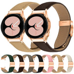 ライチテクスチャー ローズゴールド タートルバックバックル レザー時計バンド、Samsung Galaxy Watch 7 40 / 44mm 用
