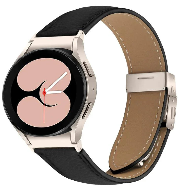 ライチテクスチャ スターライト タートルバックバックル レザーウォッチバンド、Samsung Galaxy Watch 7 40 / 44mm用