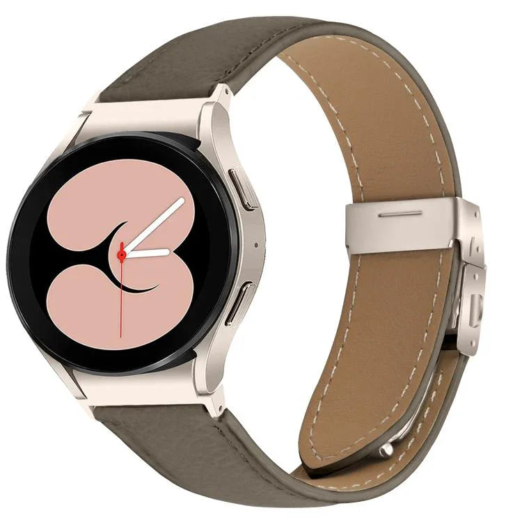 ライチテクスチャ スターライト タートルバックバックル レザーウォッチバンド、Samsung Galaxy Watch 7 40 / 44mm用