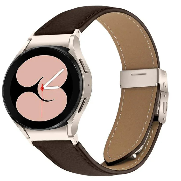 ライチテクスチャ スターライト タートルバックバックル レザーウォッチバンド、Samsung Galaxy Watch 7 40 / 44mm用