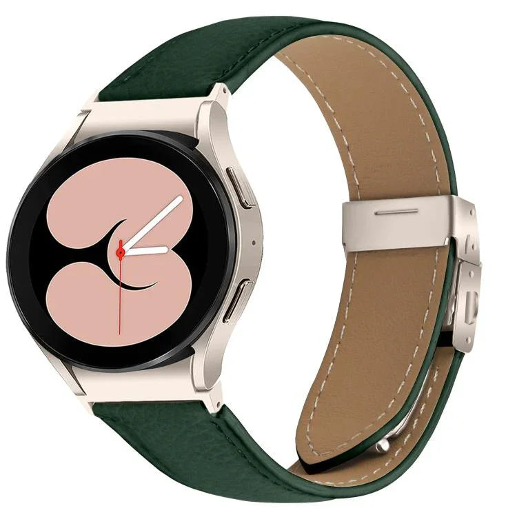 ライチテクスチャ スターライト タートルバックバックル レザーウォッチバンド、Samsung Galaxy Watch 7 40 / 44mm用