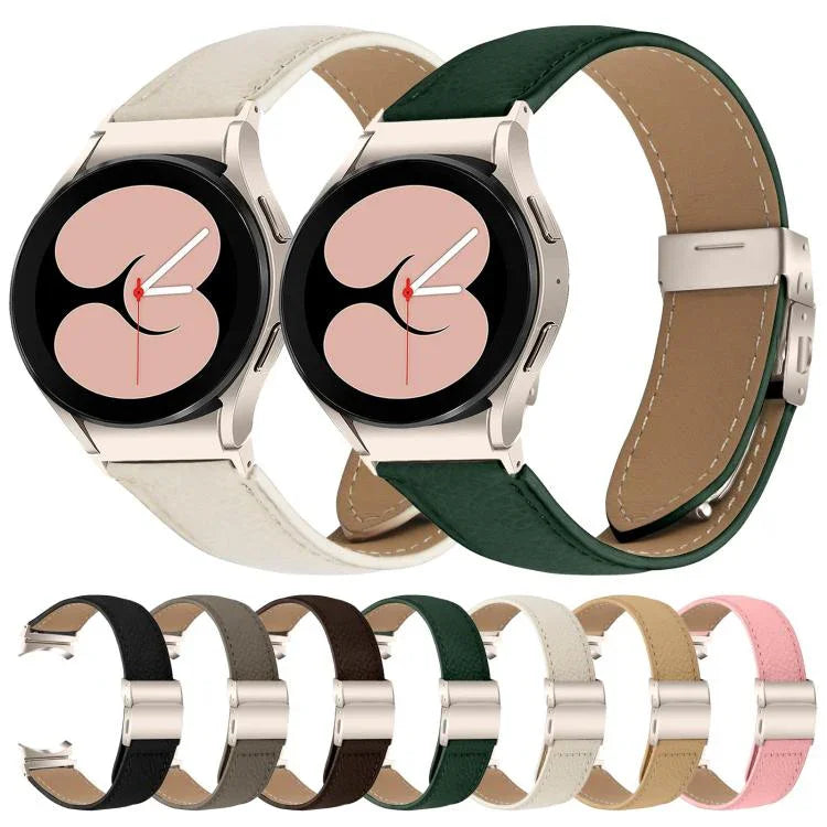 ライチテクスチャ スターライト タートルバックバックル レザーウォッチバンド、Samsung Galaxy Watch 7 40 / 44mm用