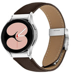 クイックリリース ライチテクスチャ シルバー タートルバックバックル レザーウォッチバンド、Samsung Galaxy Watch 7 40 / 44mm用