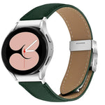クイックリリース ライチテクスチャ シルバー タートルバックバックル レザーウォッチバンド、Samsung Galaxy Watch 7 40 / 44mm用