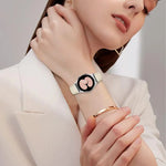 クイックリリース ライチテクスチャ シルバー タートルバックバックル レザーウォッチバンド、Samsung Galaxy Watch 7 40 / 44mm用