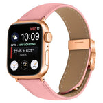ライチテクスチャーローズゴールドカメ甲バックルレザーバンド、Apple Watch 46mm / 49mm / 45mm / 44mm用、Apple Watch 42mm / 41mm / 40mm / 38mm用