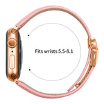 ライチテクスチャーローズゴールドカメ甲バックルレザーバンド、Apple Watch 46mm / 49mm / 45mm / 44mm用、Apple Watch 42mm / 41mm / 40mm / 38mm用
