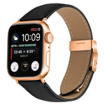ライチテクスチャーローズゴールドカメ甲バックルレザーバンド、Apple Watch 46mm / 49mm / 45mm / 44mm用、Apple Watch 42mm / 41mm / 40mm / 38mm用
