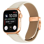 ライチテクスチャーローズゴールドカメ甲バックルレザーバンド、Apple Watch 46mm / 49mm / 45mm / 44mm用、Apple Watch 42mm / 41mm / 40mm / 38mm用