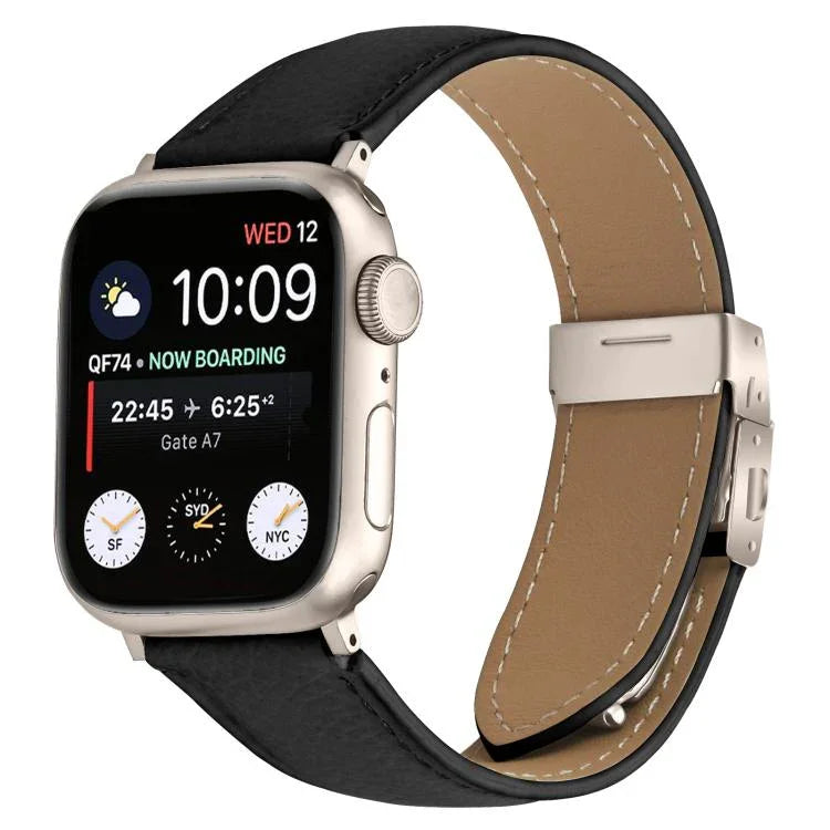 ライチテクスチャースターライトカメ甲バックルレザーバンド、Apple Watch 46mm / 49mm / 45mm / 44mm用、Apple Watch 42mm / 41mm / 40mm / 38mm用