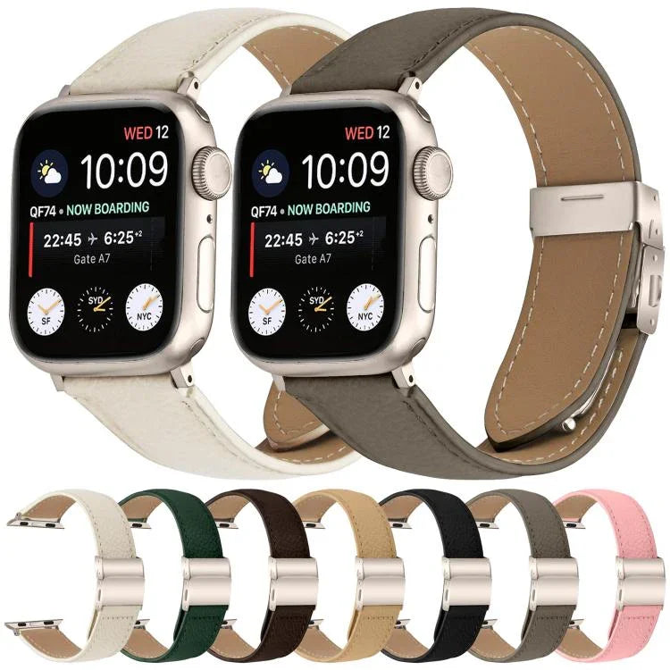 ライチテクスチャースターライトカメ甲バックルレザーバンド、Apple Watch 46mm / 49mm / 45mm / 44mm用、Apple Watch 42mm / 41mm / 40mm / 38mm用