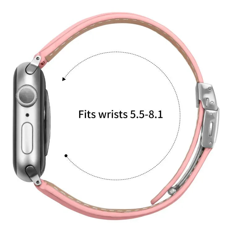 ライチテクスチャーシルバーカメ甲バックルレザーバンド、Apple Watch 46mm / 49mm / 45mm / 44mm用、Apple Watch 42mm / 41mm / 40mm / 38mm用