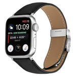 ライチテクスチャーシルバーカメ甲バックルレザーバンド、Apple Watch 46mm / 49mm / 45mm / 44mm用、Apple Watch 42mm / 41mm / 40mm / 38mm用