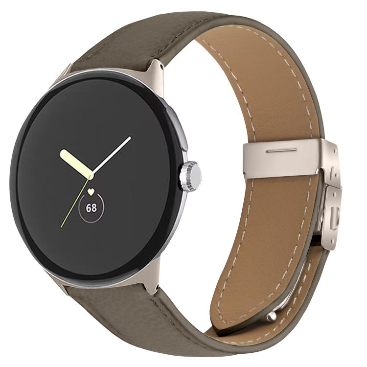 ライチテクスチャー スターライト タートルバックバックル レザーウォッチバンド、Google Pixel Watch 4 / 3 / 2 / 1 41mm用