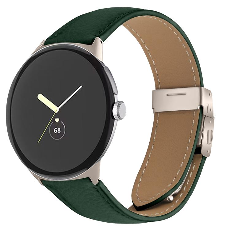 ライチテクスチャー スターライト タートルバックバックル レザーウォッチバンド、Google Pixel Watch 4 / 3 / 2 / 1 41mm用
