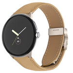 ライチテクスチャー スターライト タートルバックバックル レザーウォッチバンド、Google Pixel Watch 4 / 3 / 2 / 1 41mm用
