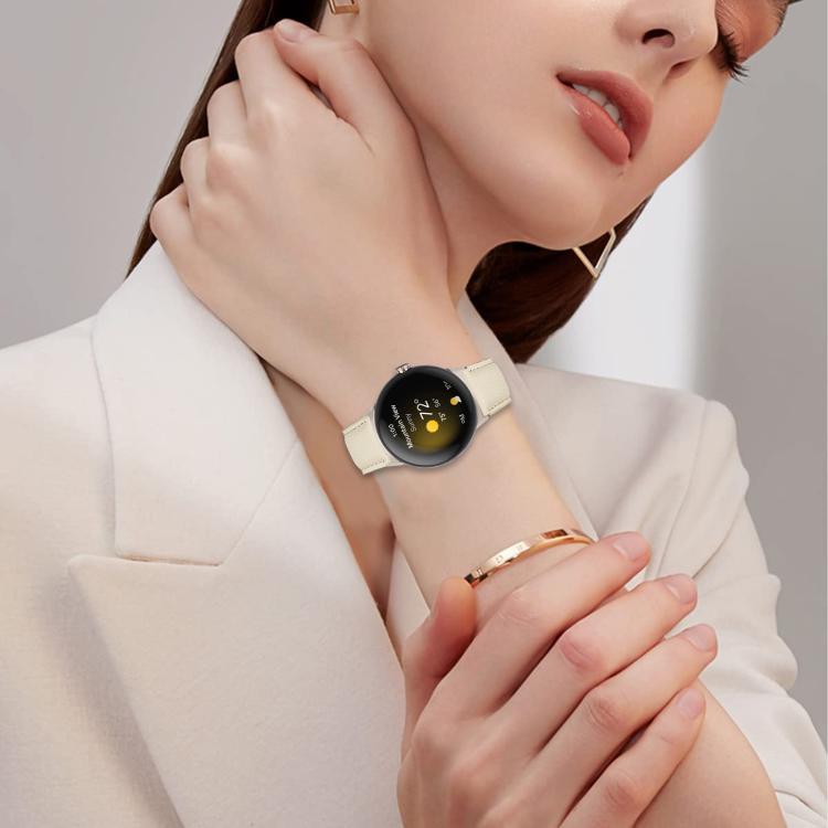 ライチテクスチャー スターライト タートルバックバックル レザーウォッチバンド、Google Pixel Watch 4 / 3 / 2 / 1 41mm用