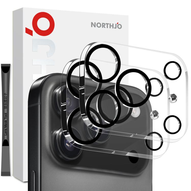 2枚セット NORTHJO カメラレンズプロテクター 3D ナイトショット強化ガラスフィルム、iPhone 17 Pro Max用、iPhone 17 Pro用、iPhone 17用、iPhone Air用
