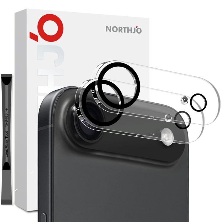 2枚セット NORTHJO カメラレンズプロテクター 3D ナイトショット強化ガラスフィルム、iPhone 17 Pro Max用、iPhone 17 Pro用、iPhone 17用、iPhone Air用