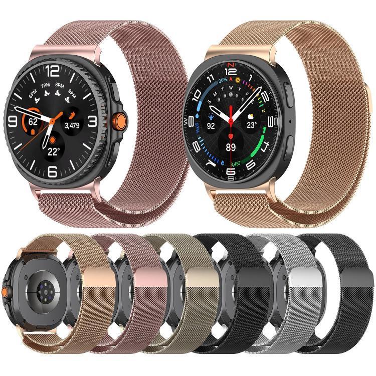 ミラネーゼループマグネットメタルウォッチバンド、Samsung Galaxy Watch8 / Watch8 Classic 用