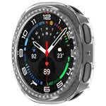 シングルロウ ダイヤモンド ハーフカバレッジ 中空 PC 時計ケース、Samsung Galaxy Watch 8 44mm 用、Samsung Galaxy Watch 8 40mm 用