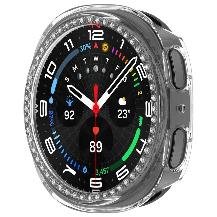 シングルロウ ダイヤモンド ハーフカバレッジ 中空 PC 時計ケース、Samsung Galaxy Watch 8 44mm 用、Samsung Galaxy Watch 8 40mm 用