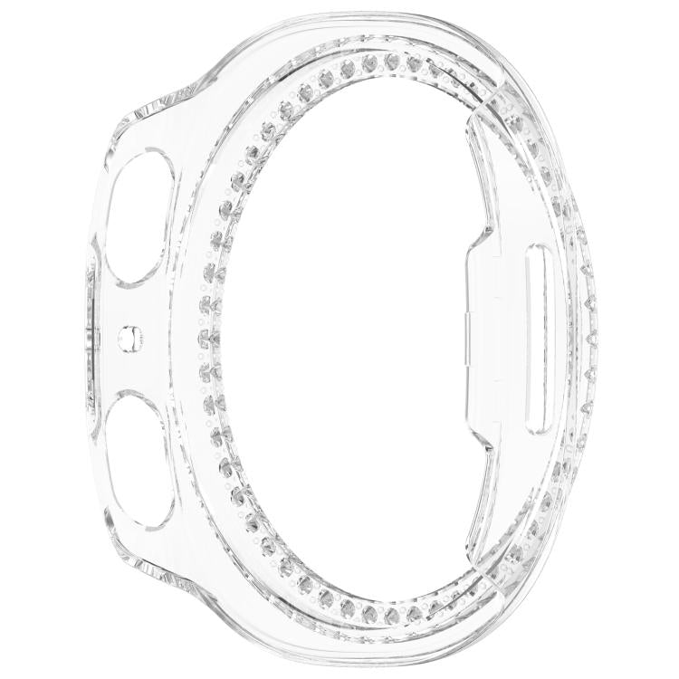 シングルロウ ダイヤモンド ハーフカバレッジ 中空 PC 時計ケース、Samsung Galaxy Watch 8 44mm 用、Samsung Galaxy Watch 8 40mm 用