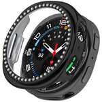 シングルロウ ダイヤモンド ハーフカバレッジ 中空 PC 時計ケース、Samsung Galaxy Watch 8 44mm 用、Samsung Galaxy Watch 8 40mm 用