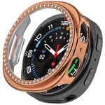 シングルロウ ダイヤモンド ハーフカバレッジ 中空 PC 時計ケース、Samsung Galaxy Watch 8 44mm 用、Samsung Galaxy Watch 8 40mm 用