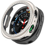 シングルロウ ダイヤモンド ハーフカバレッジ 中空 PC 時計ケース、Samsung Galaxy Watch 8 44mm 用、Samsung Galaxy Watch 8 40mm 用
