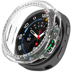 シングルロウ ダイヤモンド ハーフカバレッジ 中空 PC 時計ケース、Samsung Galaxy Watch 8 44mm 用、Samsung Galaxy Watch 8 40mm 用