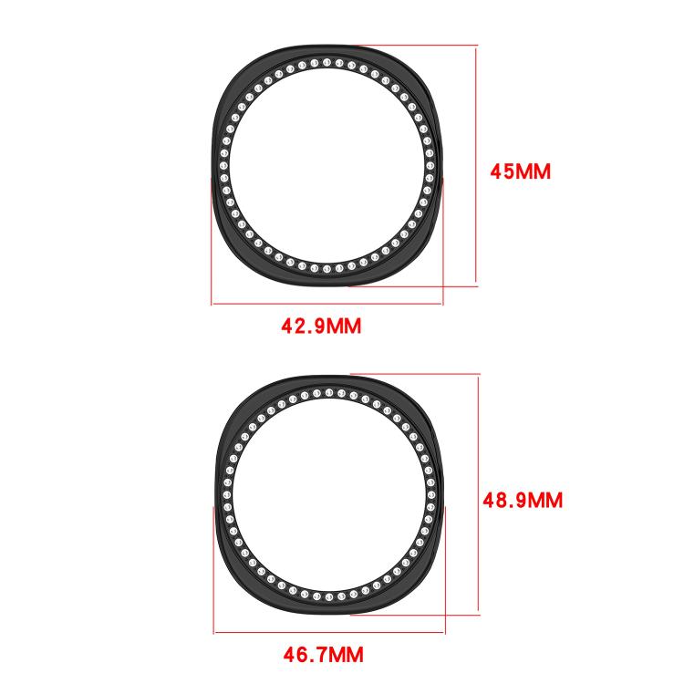 シングルロウ ダイヤモンド ハーフカバレッジ 中空 PC 時計ケース、Samsung Galaxy Watch 8 44mm 用、Samsung Galaxy Watch 8 40mm 用