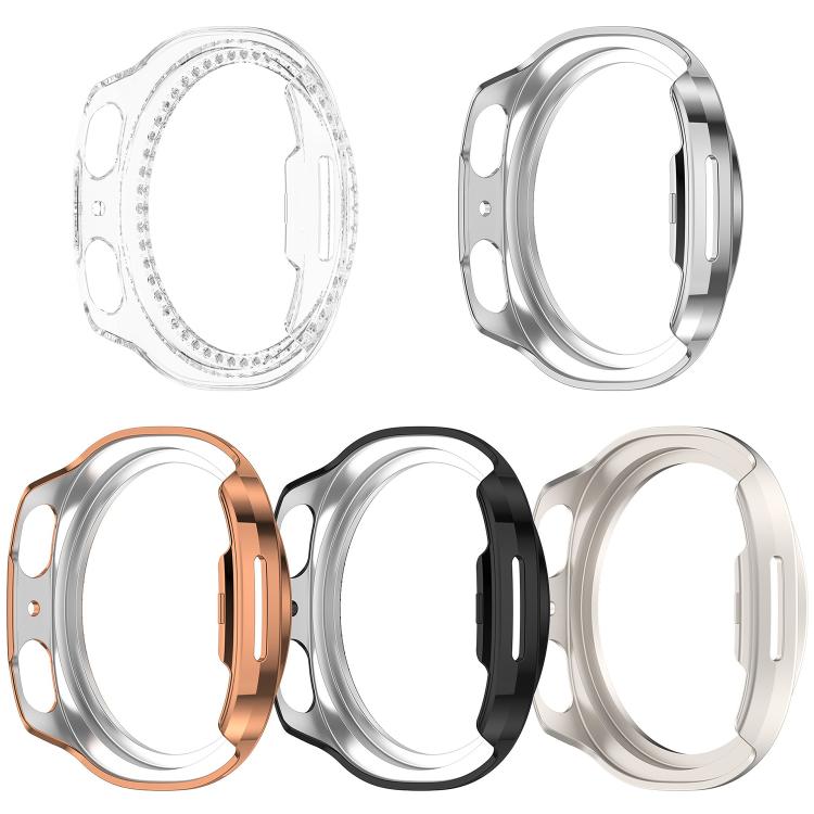 シングルロウ ダイヤモンド ハーフカバレッジ 中空 PC 時計ケース、Samsung Galaxy Watch 8 44mm 用、Samsung Galaxy Watch 8 40mm 用