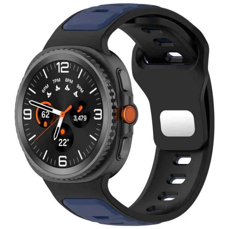 Reverse Buckle Two Color Silicone Watch Band, For Samsung Galaxy Watch8 / Watch8 Classic
