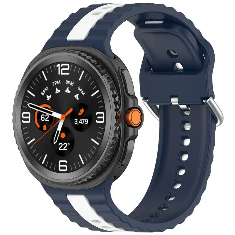 縦ツートンカラーシリコンウォッチバンド、Samsung Galaxy Watch8 / Watch8 Classic 用
