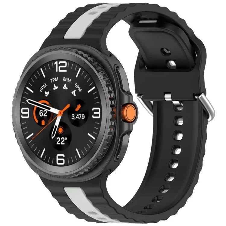 縦ツートンカラーシリコンウォッチバンド、Samsung Galaxy Watch8 / Watch8 Classic 用