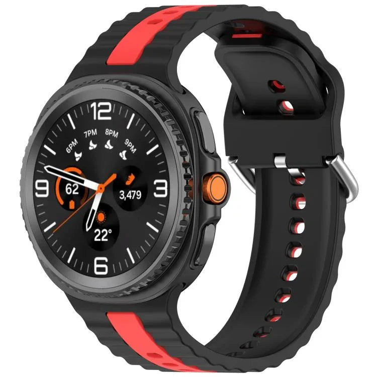 縦ツートンカラーシリコンウォッチバンド、Samsung Galaxy Watch8 / Watch8 Classic 用