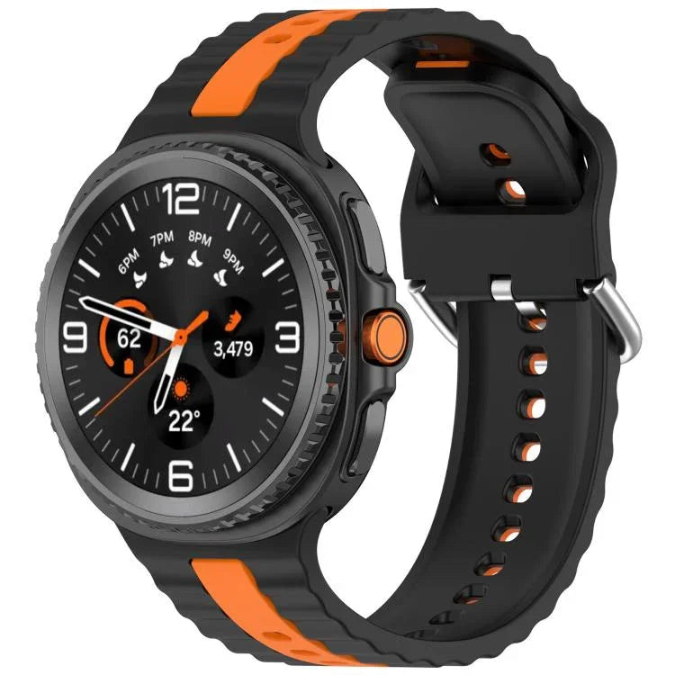 縦ツートンカラーシリコンウォッチバンド、Samsung Galaxy Watch8 / Watch8 Classic 用
